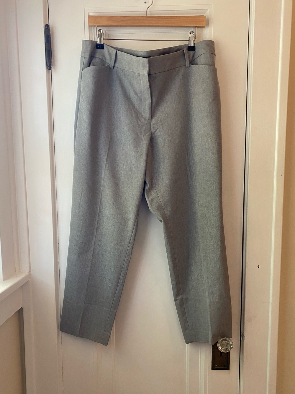 Talbots Hampshire Ankle Pant 16 p petite light gray trouser